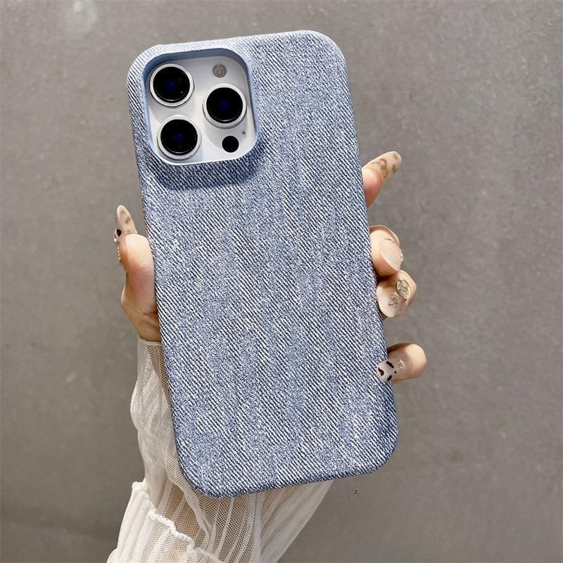 Applicable To IPhone16proMax Half Pack Denim Phone Case New Apple 15 Premium Sense Anti Fall Protection Case
