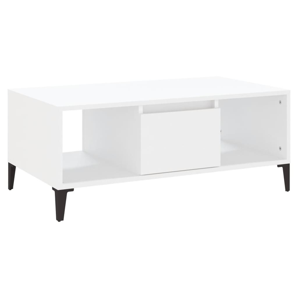 Coffee Table, White 90x50x36.5 Cm, Wood-based Material