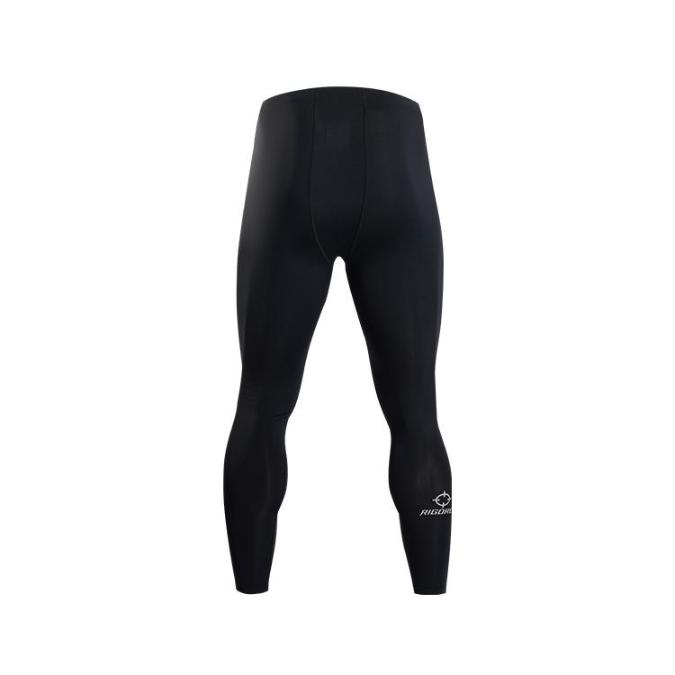 RIGORER Solid Color Logo Print Running Brushed Fleece Thermal Compression Fitness Leggings Sports Pants Men's Z119411404