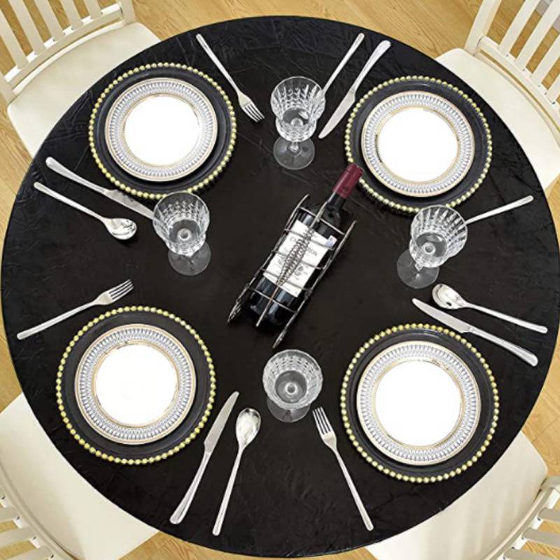 Круглая скатерть из ПВХ, водонепроницаемая, утолщенная, прозрачная, с принтом, деревянная, маслостойкая, пластиковая скатерть на флисовой подкладке, эластичная