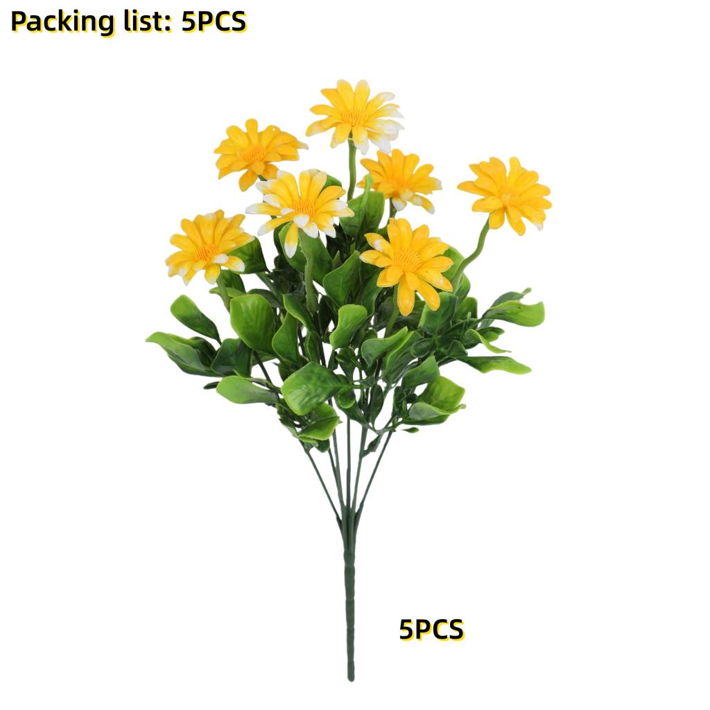 5/10 шт. Реалистичный искусственный букет маргариток Устойчивый к УФ-лучам Искусственный цветок для дома, сада, отеля, офиса Весенне-летний уличный декор