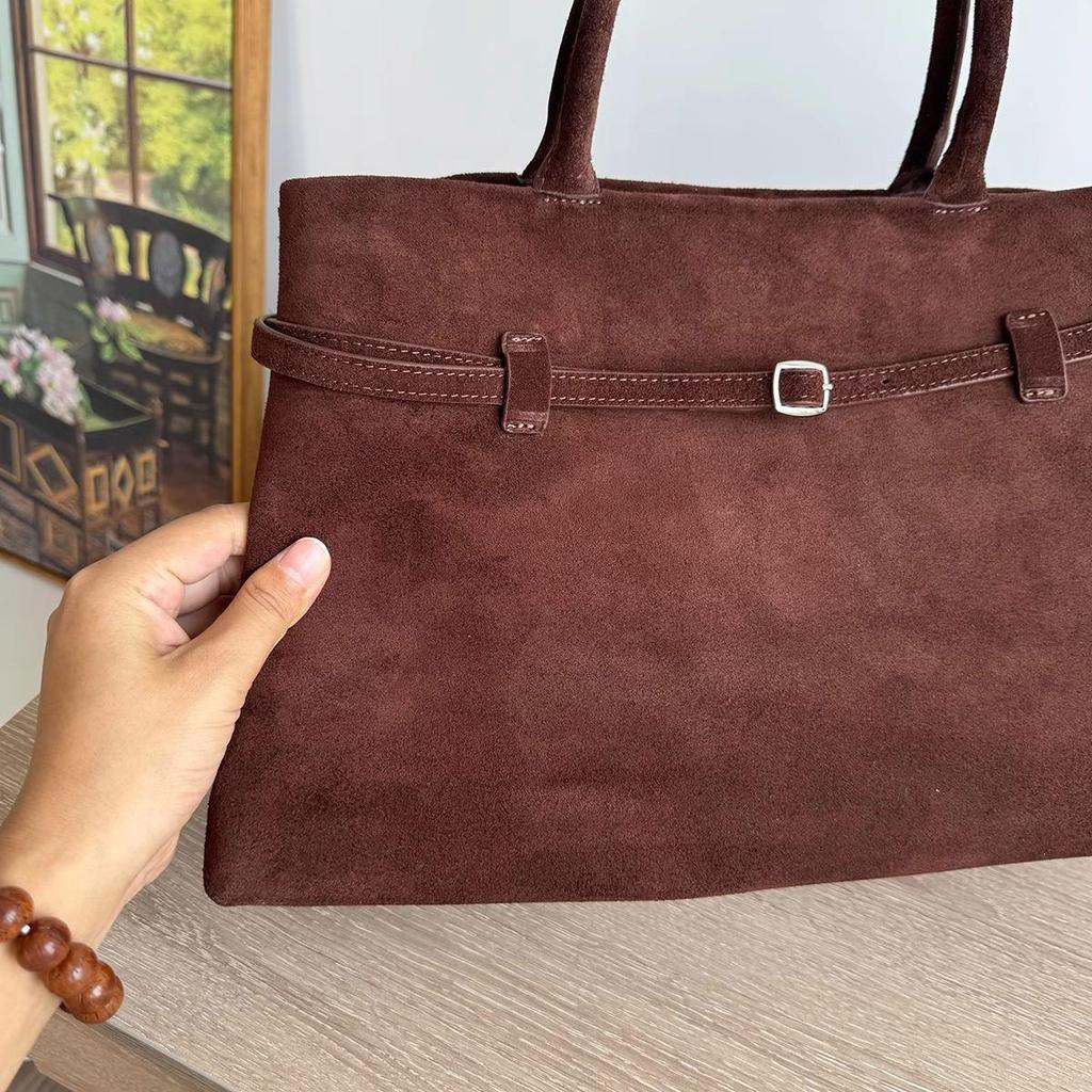 Женская ретро замшевая сумка-тоут для通勤 - Большая вместимость, сумка-стрела для осени и зимы