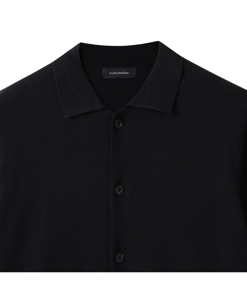 Customellow Black Soft Half Sleeve Cardigan Cwwam25311Bkx