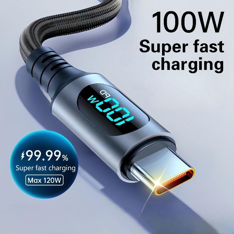 120 Вт USB Type-C кабель для Honor Samsung Super Charge Быстрая зарядка USB C Зарядное устройство Кабель данных Провод Шнур 1 м 2 м