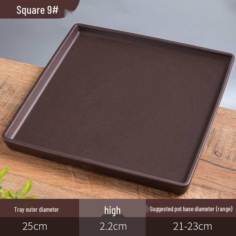 Керамический поддон для цветочного горшка из фиолетовой глины - Прямоугольное/Круглое основание для сбора воды, для бонсай