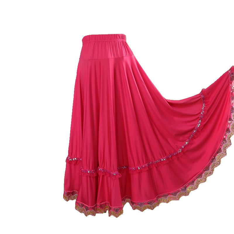 Square Dance Stage Costume: High Waist Ethnic Swing Skirt for Women (Adult, Spring/Summer)