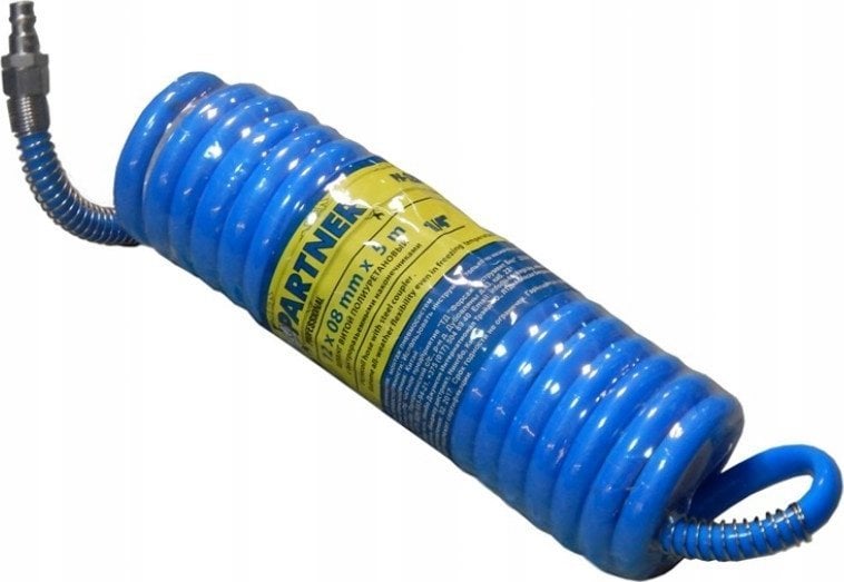 Polyurethane spiral hose 8mm x 5m with quick connectors (maximum pressure 15bar)
