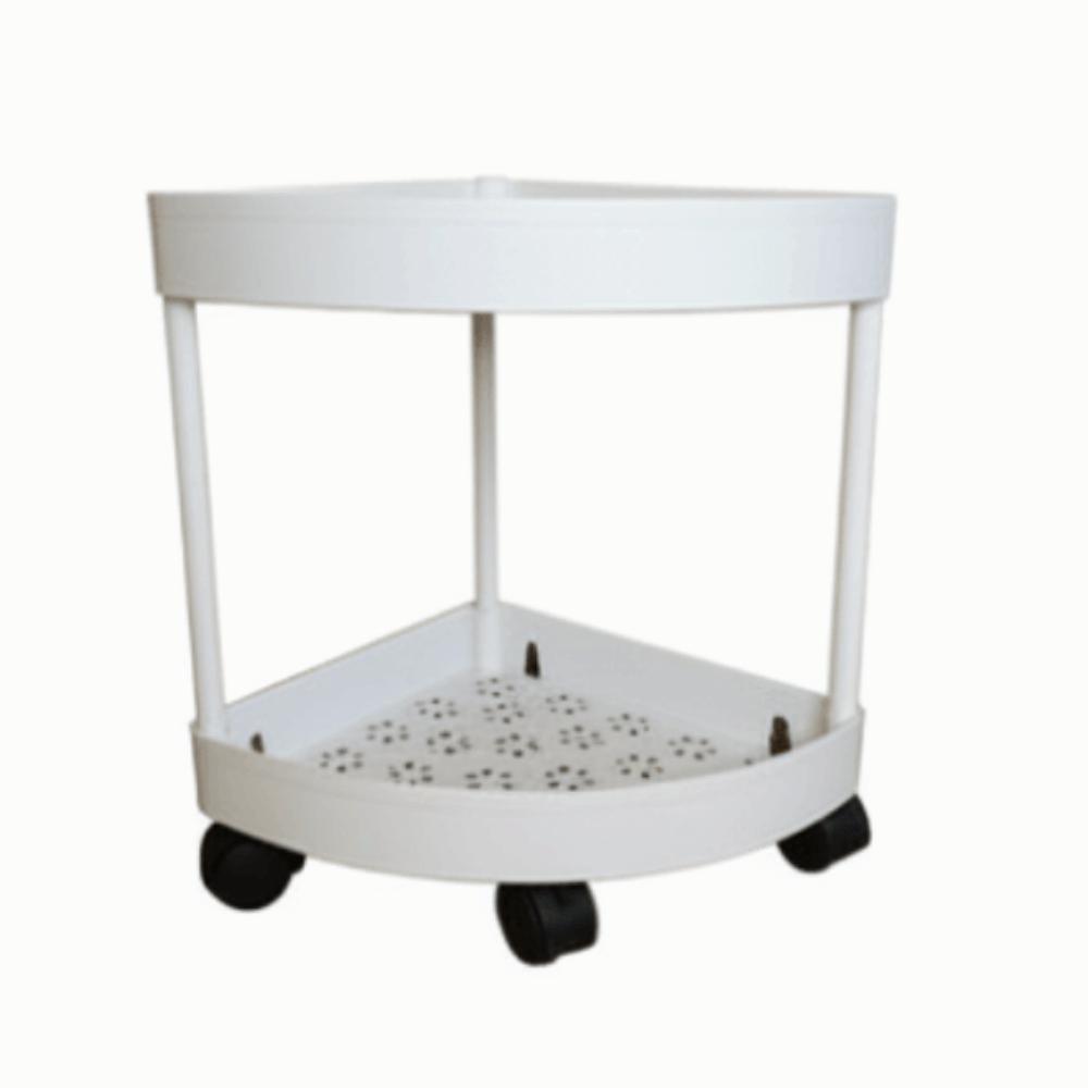 Multi-Tier Corner Storage Rack Large Capacity with Wheels Mobile Storage Rack Detachable Tiers Triangle Bathroom Storage Rack