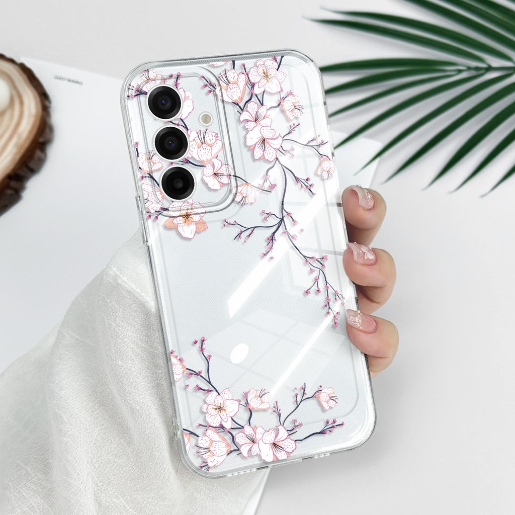 Прозрачный чехол для телефона 'Цветочный танец' для Samsung Galaxy A57 A56 A55 A37 A36 A35 A26 A25 A17 A16 A15 A07 A06 A05 Мягкий чехол из ТПУ
