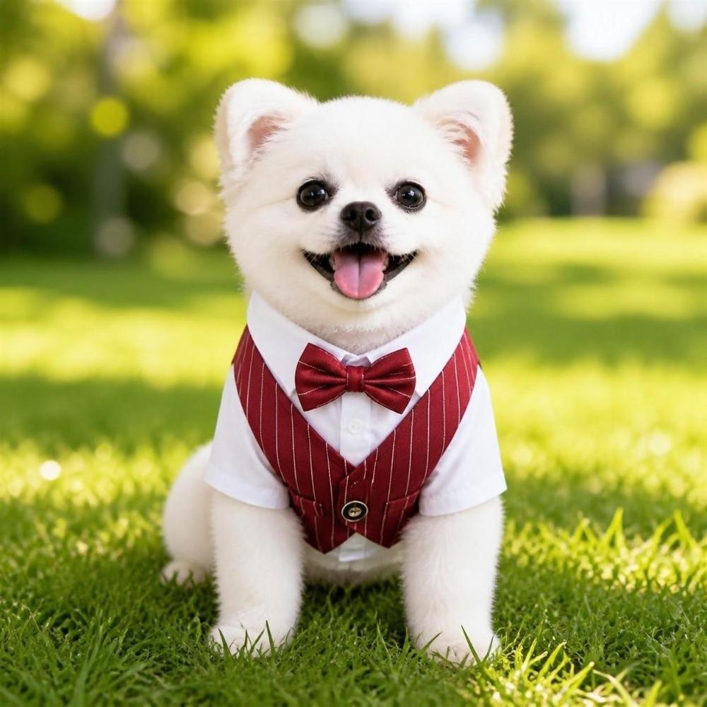 Lightweight Pet Tuxedo Outfit Button Closure Small Dog Clothes Dog Costume Vest Wedding Ceremony