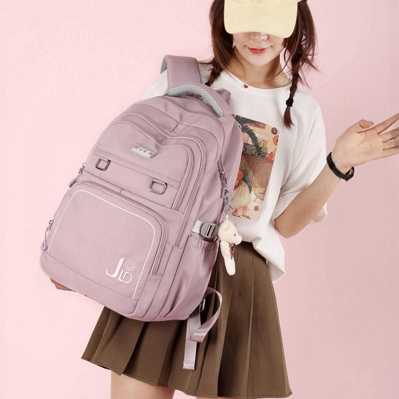 Двухслойные школьные ранцы большой вместимости для младших школьников, нейлоновые водонепроницаемые многофункциональные рюкзаки, свежая милая сумка для девочек средней школы
