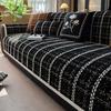 Chinese Antique Chenille Plaid Sofa Cushion Luxury Non-Slip Sofa Cover for Four Seasons Vintage Anti Cat Scratch Home Decoration