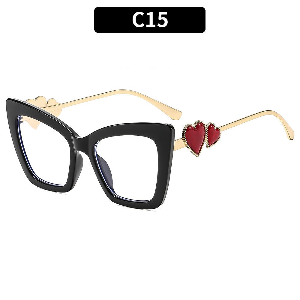 New European and American fashion cat eye high-end sunglasses street shooting versatile plain face personalized sunglasses trendy brand glasses