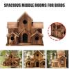 Hummingbird House Wooden Hummingbird Nest Feeder Handmade Rustic 6 Rooms Birdhouse Villas for Outdoor Bird Watching