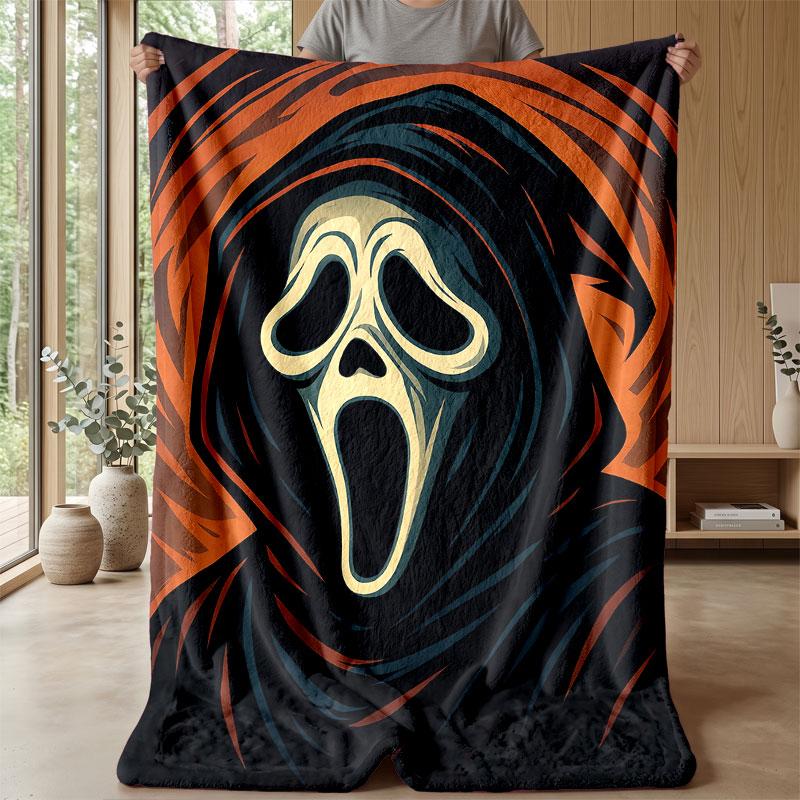 Soft Flannel Blanket Lightweight Cozy Bedroom Living Room CoverScream Ghostface