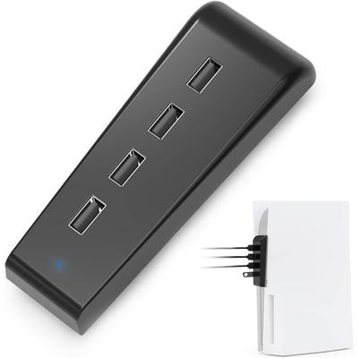 USB-концентратор на 4 порта, высокоскоростная передача данных, порт быстрой зарядки для контроллера Dual Sense, разветвитель-расширитель для PS5 Disc&Digital Edition