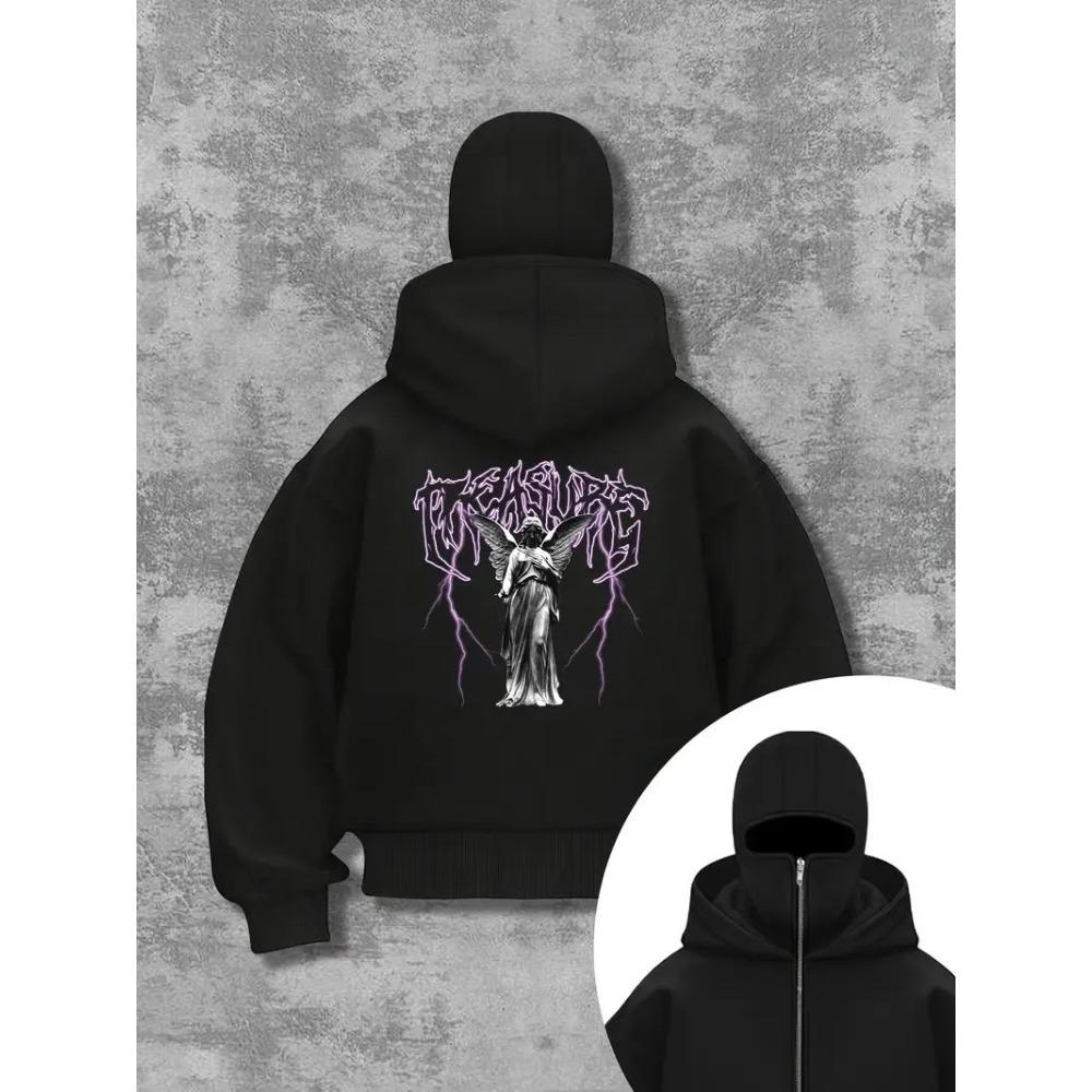 Шанглиан Толстовка с капюшоном на молнии Пальто Унисекс Весна Осень Зима Флис Двойной капюшон Толстовка для мужчин