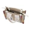 Chloe Woody Signature Logo Print Satin Ribbon Linen Canvas And Calfskin Tote Bag Women Tote Bags White CHC22-AS397H74-101