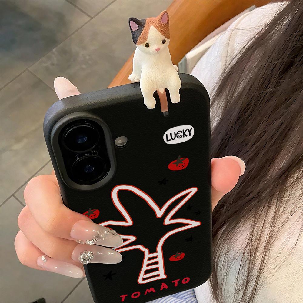 3D Чехол для телефона для iPhone 11 13 17 Pro Max 17 Air Case iPhone 13 15 16 Pro Max 12 14 Pro Max 14 15 Plus Милый 3D Котенок Мультяшный Кожаный