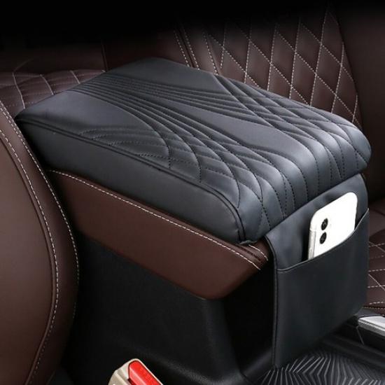 Car Armrest Cover Mat Universal PU Leather Storage Box Pad Car Styling