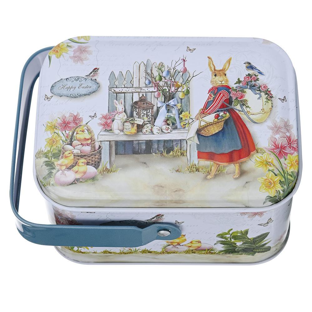 Cheerful Easter Bunny Biscuit Box Stylish Tin For Treats Ideal For Kids Gifts