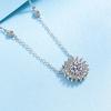Lover Valentine's Day White Gold Girl Birthday Gift 1CT Moissanite Diamond Women Wedding Platinum Sunflower Necklaces