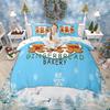 Homewish Christmas Tree Duvet Cover Set for Children, Xmas Gingerbread Bedding Set, Santa Claus Comforter Cover Set