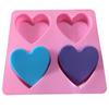4 Cavity Handmade Silicone Soap Mold Heart 3D Craft Soap Making Candle