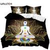 Комплект постельного белья с изображением Будды, индийское искусство, богема, мандала, дзен, тематический комплект постельного белья, медитация, буддийский лотос, цветочный полиэстер, одеяло