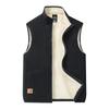 Autumn and Winter Lambswool Vests Men Warm Padded Stand-up Collar Large Size Casual Versatile Trend Jacket Shoulders