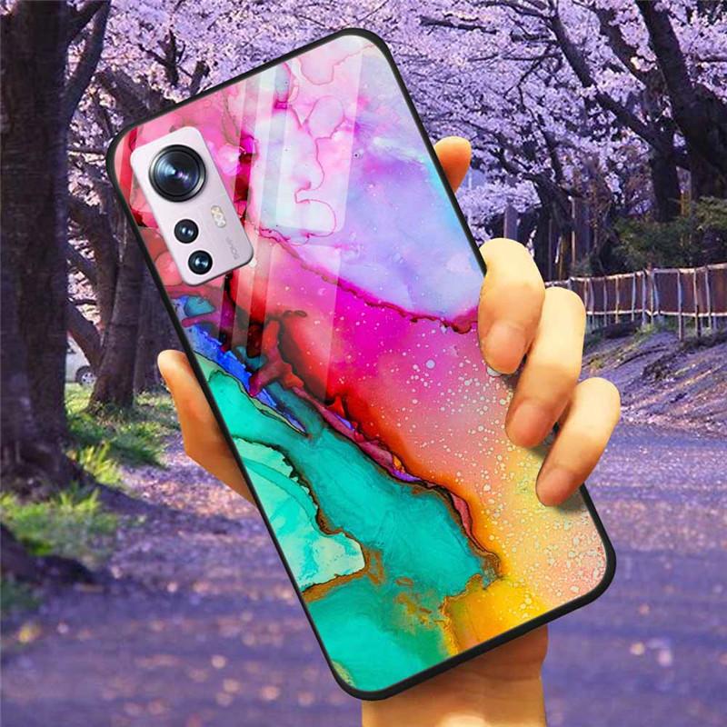 Чехол для Xiaomi 12X 12 Pro Закаленное Стекло Звездный Мрамор Жесткая Задняя Крышка для Чехлов Xiaomi Mi 12 / 11 Lite 5G Роскошный Защитный