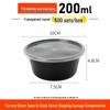 American Black Round Disposable Food Container, 350ml-1500ml - High-End Plastic Takeout Box