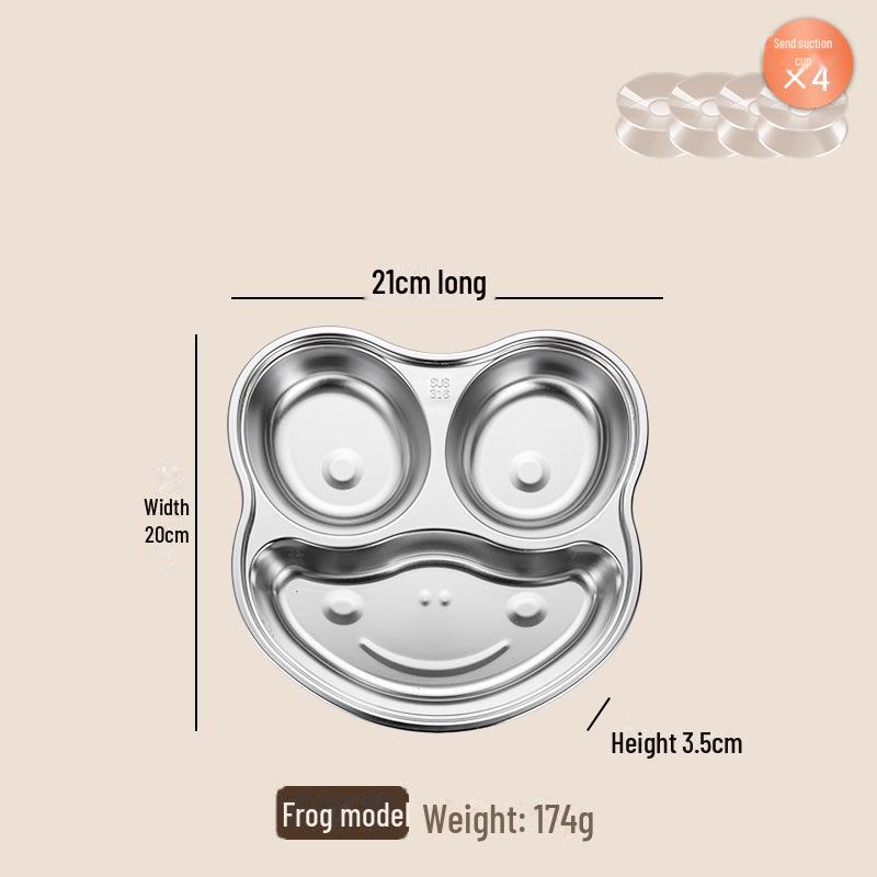 316 Stainless Steel Kids' Divided Dining Tray: Cute Cartoon Tableware for Home & Kindergarten