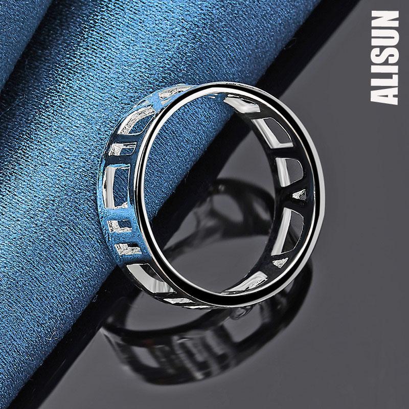 Кольцо из стерлингового серебра 925 пробы с полыми римскими цифрами, модные свадебные украшения