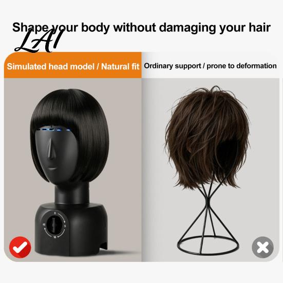 Styling Base for Wigs Hair Dryer Wig Head Stand 360° Automatic Dryer 5/10/15min 3-Speed Timer Portable Drying Rack Fast Drying Simulation Model,
