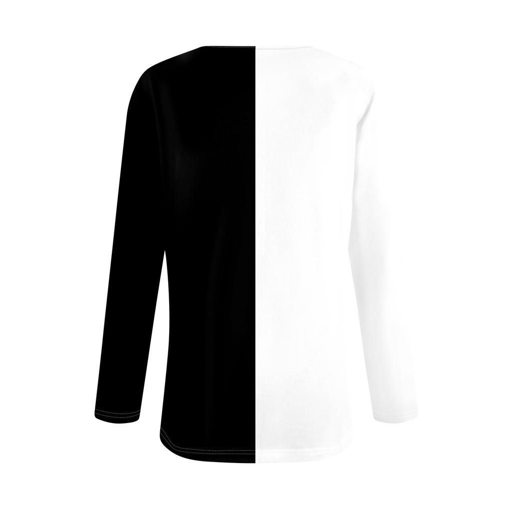 Женская футболка с длинным рукавом на пуговицах, повседневная, выходного дня, модная, базовая, с V-образным вырезом, обычная, с карманом