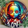 Korn Band Vintage Metal Aluminum Sign. Round Foil Carving Plaque, for Home, Kitchen, Garden, Garage, Office Decorative Gift.