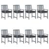VidaXL Set of 8 Garden Chairs with Cushions, Patio Seats, Dining Chairs, Outdoor Patio Furniture, 3078249