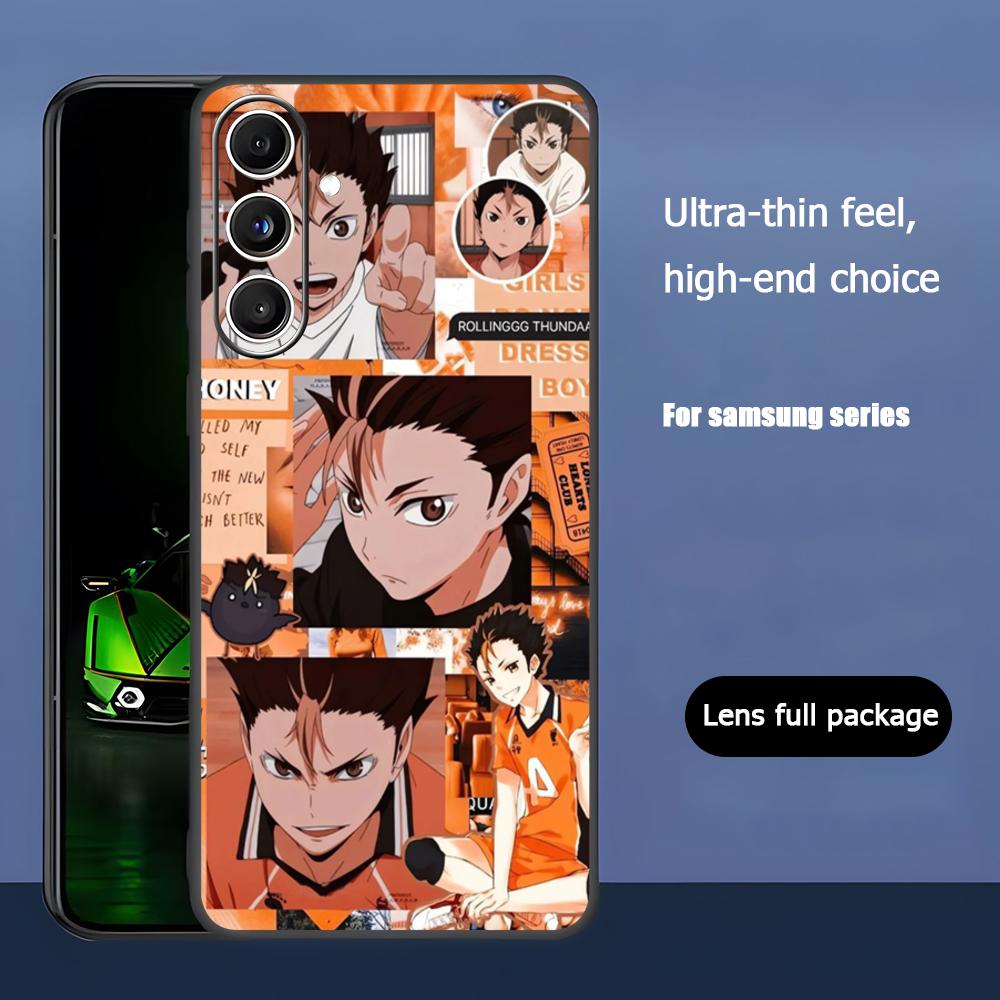 Чехол для телефона Haikyu Аниме Нисиноя Юу Для Samsung Galaxy S25 S24 S23 S22 S21 S20 Plus Ultra Note20 Мягкий Черный