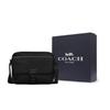 Coach Hudson 23 Однотонная Сумка через плечо с клапаном из фактурной кожи Мужские сумки Черный C5399-QBBK