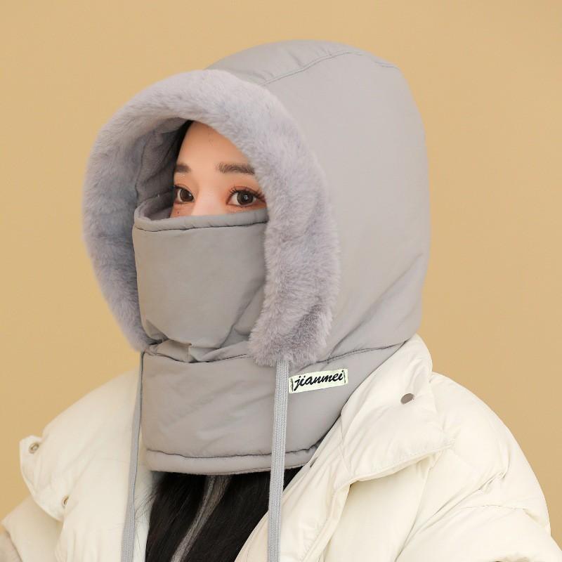 Winter Cycling Balaclava Hat With Neck Cover Ear Protection Thick Warm Windproof Hood Women Men