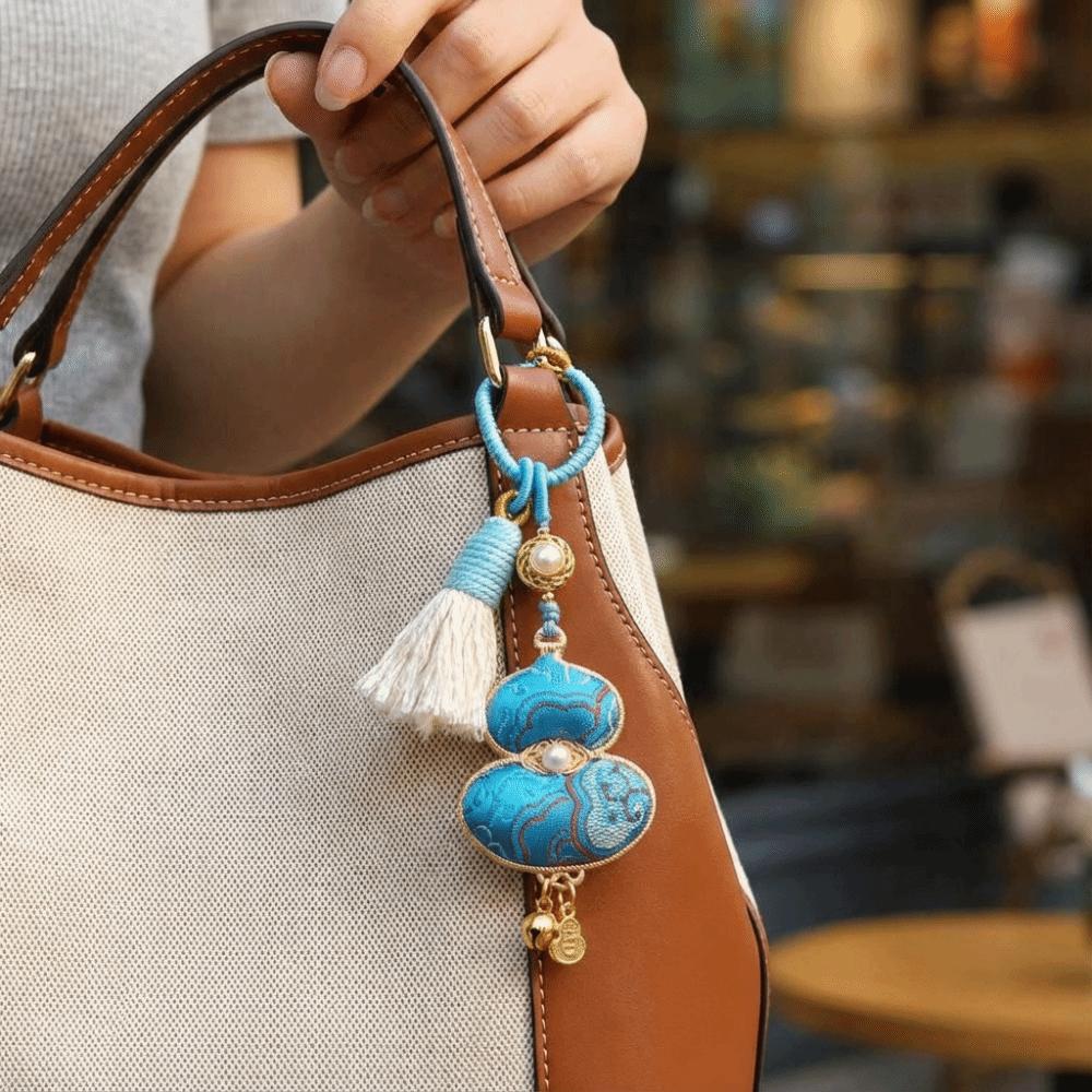 Good Luck Brocade Gourd Pendant Handmade Hanging Ornaments Woven Tassel Bag Pendant Couple