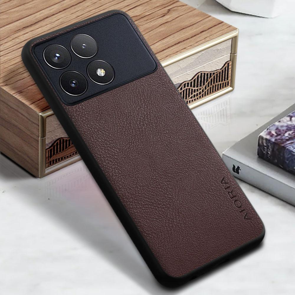 Чехол для Xiaomi Poco F6 F5 F4 F3 F2 Pro GT Чехол для телефона Funda Однотонный Бизнес Дизайн из ПУ Кожи Capa