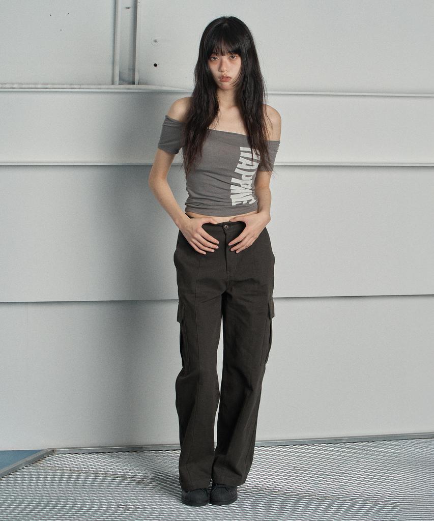 SWAYGLOW Solid Cargo Pants Dark Gray