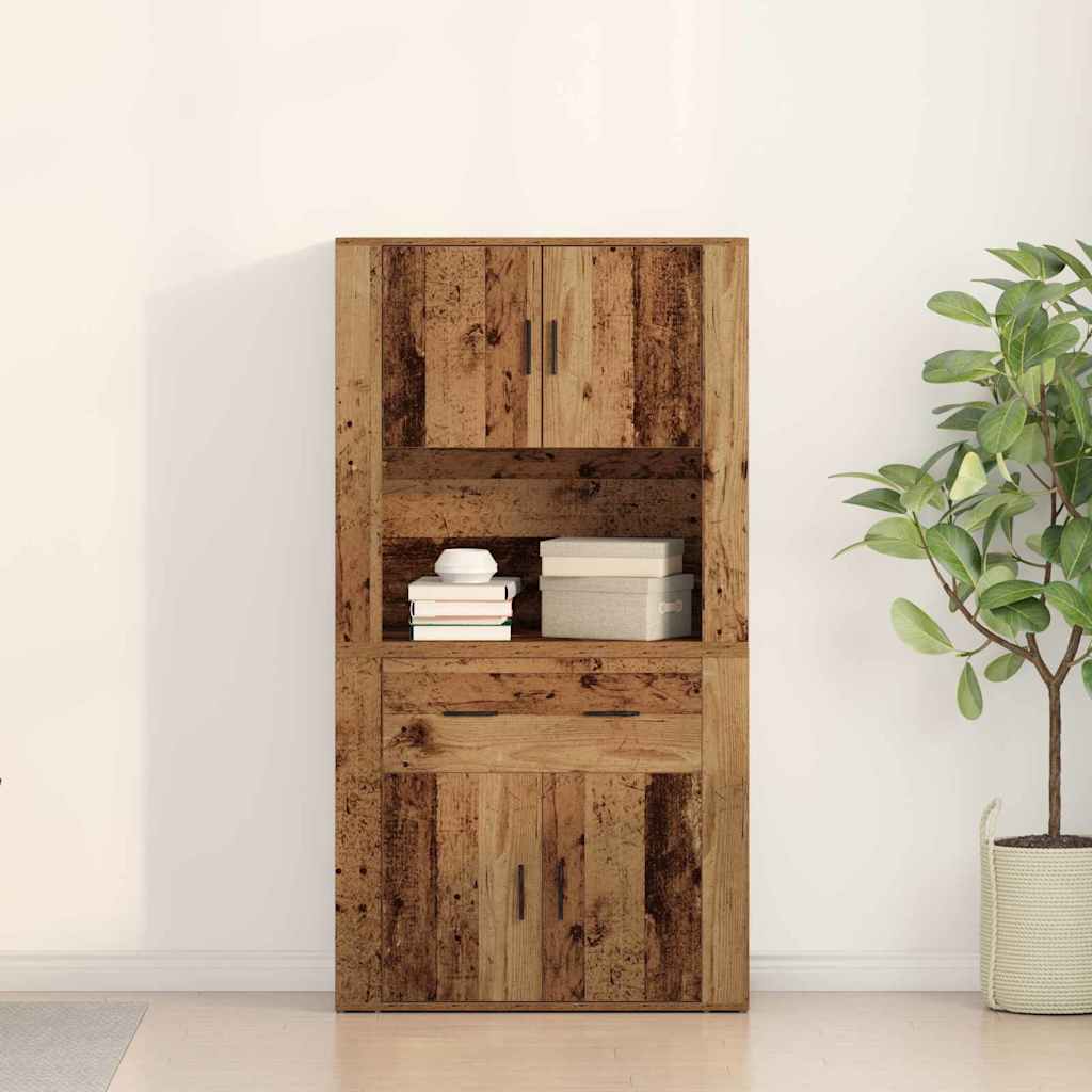 Highboard with Drawers Reclaimed Wood 80 x 33 x 150 cm Wood Based Material
