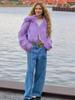 2025 Purple Eco-Friendly Fur Women's Thick Fluffy Coat - Versatile Korean Style