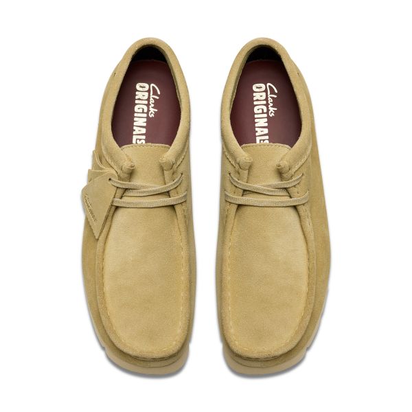 Clarks Wallabee Замшевые Удобные Универсальные Повседневные Обувь Мужская кроссовка Бежевый 26179252