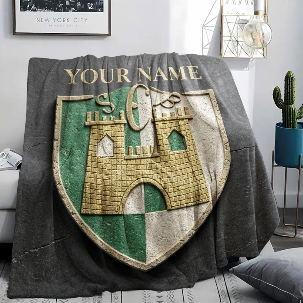Custom Name,SC Braga Printed Flannel Blanket, soft throw for bedroom sofa, washable, Christmas present, great gift.