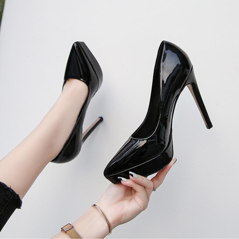 Туфли на высоком каблуке женские модные автомобильные модели подиум OL платформа 2,5 см толстая подошва сексуальные каблуки 12 см плюс размер 46 обувь Zaptos Mujer