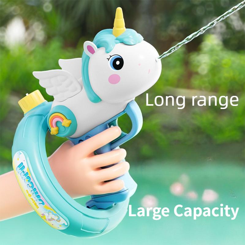 Unicorn Electric Water Gun Continuous Firing Squirt Gun Large Capacity Long Range Shooting Watergun Summer Beach Outdoor Toy